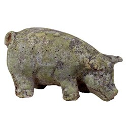 Urban Trend Moss Finish Pig Stoneware Sculpture