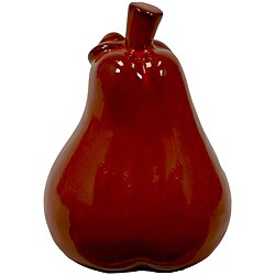 Urban Trend Red Large Pear Ceramic Accent Piece