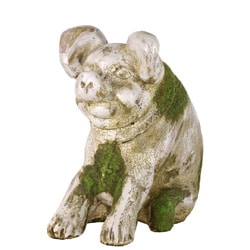 Moss Finish Stoneware Pig