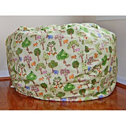 36-inch Wide Whimsical Woods Cotton Washable Bean Bag Chair