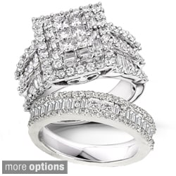 14k Gold 2 4/5ct TDW Diamond Halo Bridal Ring Set
