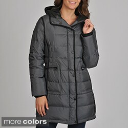 London Fog Women's Quilted Down Coat with Removable Hood