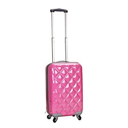 Rockland Diamond 20-inch Pink Lightweight Hardside Spinner Carry-on Luggage