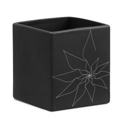 Brenda Black Square Vase