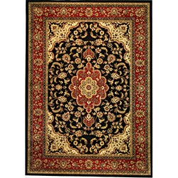 Medallion Traditional Black Rug (9'3 x 12'6)
