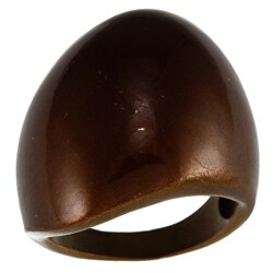 City Style Chocolate Brown-plated Oblong Fashion Ring