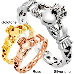 Elya Designs Lightweight High-polish Stainless Steel Celtic Eternity Claddagh Ring