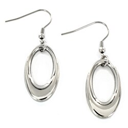 Stainless Steel Oval Dangle Earrings