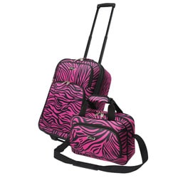 U.S. Traveler US7402Z 2-piece Exotic Zebra Print Carry-on Luggage Set