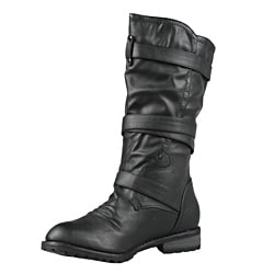 Wild Diva by Beston Women's 'Tina-13A' Black Combat Boots