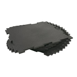 Rubber-Cal Puzzle-Lock Interlocking Rubber Flooring Black Tiles