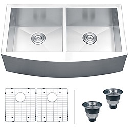 Ruvati 16-gauge Steel Double Bowl 36-inch Apron Front Kitchen Sink