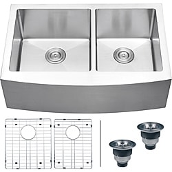 Ruvati 16-gauge Stainless Steel 33-inch Double Bowl Apron Front Kitchen Sink