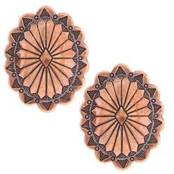 Southwest Moon Copper Concho Post Earrings