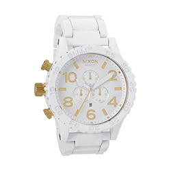 Nixon Men's 51-30 Chrono All White and Gold Watch