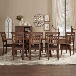 Inverness Warm Oak Turnbuckle 9-piece Mission Dining Set