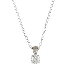 Sunstone Sterling Silver Solitaire Pendant Necklace Made with SWAROVSKI ZIRCONIA
