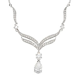 Sunstone 925 Sterling Silver Teardrop Necklace Made with SWAROVSKI ZIRCONIA