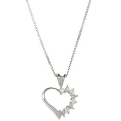 Sunstone 925 Sterling Silver Heart Necklace Made with SWAROVSKI ZIRCONIA