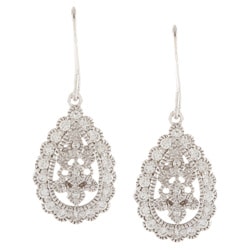 Sunstone Sterling Silver Teardrop Dangle Earrings Made with SWAROVSKI ZIRCONIA