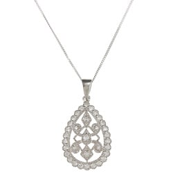 Sunstone Sterling Silver Teardrop Necklace Made with SWAROVSKI ZIRCONIA