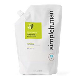 simplehuman Aloe + Cucumber Antibacterial Liquid Hand Soap 34-ounce Refill Pouch
