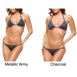 1 Sol Swimwear Women's 'Leo' Laser Cut Triangle Bikini/ Bottoms