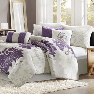 @@@ >  Madison Park Bridgette Floral-pattern Cotton 7-piece Comforter Set