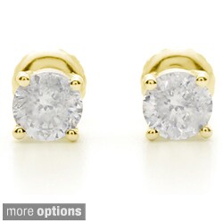 18k Gold 1 1/2ct TDW Certified Clarity-enhanced Diamond Stud Earrings