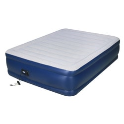 Airtek Raised Flocked Queen-size Air Bed With Built-in Pump