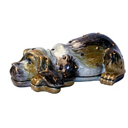 Cristiani Collezione Black Sleepy Dog Trinket Box