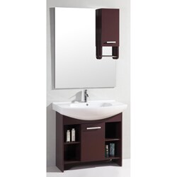 Ceramic Top 36-inch Single Sink Mirror Bathroom Cabinet Wall Vanity