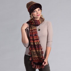 Muk Luks Women's Visor Beanie with Scarf Set