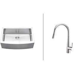 Ruvati RVC2422 Stainless Steel Kitchen Sink and Polished Chrome Faucet Set