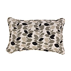 Pillow Perfect Ivy Leaf Rectangular Corded Throw Pillow in Black/ Grey