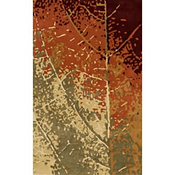 Compare Price Hand-tufted Monet Leaf Multi Rug (8' x 11')