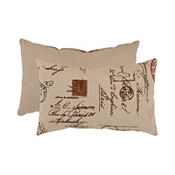 Pillow Perfect French Postale Rectangular Throw Pillow