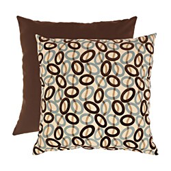 Pillow Perfect Brown/ Blue Velvet Circles Floor Pillow