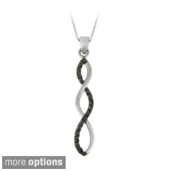 DB Designs 18K Gold Plated or Silver Black or White Diamond Accent Infinity Necklace