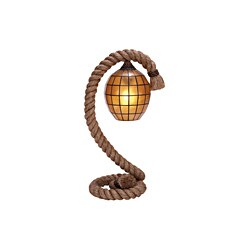 Nautical Rope Pier Brown Finish Metal Table Lamp