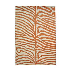 Alliyah Hand Made Safari Orange Wool Area Rug 9' x 12'