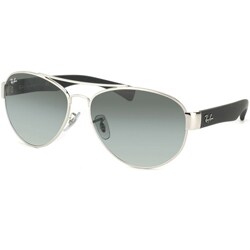 Ray-Ban Unisex RB 3491 Aviator 003/11 Silver & Matte Black Sunglasses
