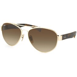 Ray-Ban Unisex RB 3491 Aviator 001/13 Gold & Matte Tortoise Sunglasses