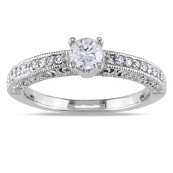 Miadora 14k White Gold 1/2ct TDW Diamond Engagement Ring (G-H, I1-I2)