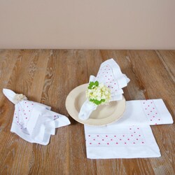 Embroidered and Hemstitched Napkins (Set of 4)