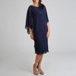 S.L. Fashions Women's Tiered 2-piece Evening Dress