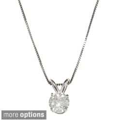 14k Gold Certified Clarity Enhanced Diamond Solitaire Necklace