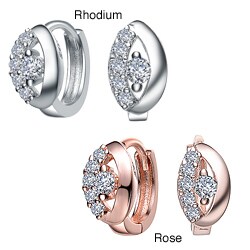 Sterling Silver Clear Cubic Zirconia Small Cuff Earrings