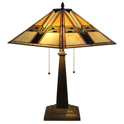 Mission Stained Glass Tiffany Style Table Lamp