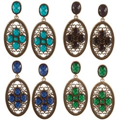 Amrita Singh Goldtone Resin Motif Dangle Earrings